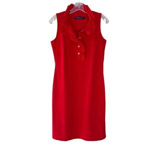 Katherine Way Campeche Sleeveless Ruffle Dress, Red, Small